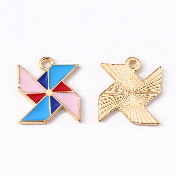 

PandaHall Alloy Enamel Pendants, Windmill, Light Gold, Colorful, 16.5x14.5x1.5mm, Hole: 1.6mm Alloy+Enamel Others
