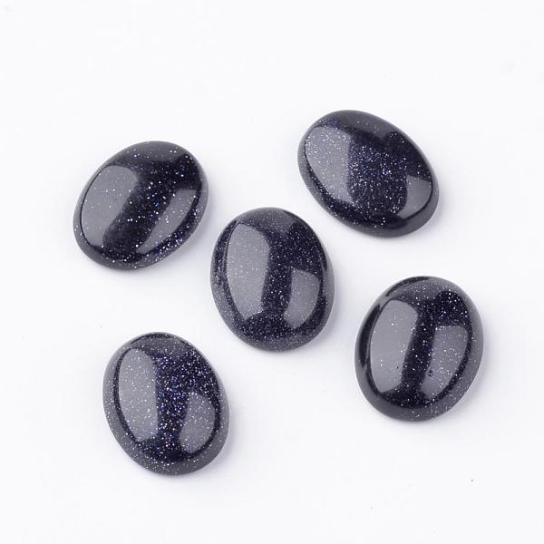 

PandaHall Synthetic Blue Goldstone Cabochons, Oval, 16x12x4~5mm Blue Goldstone Oval