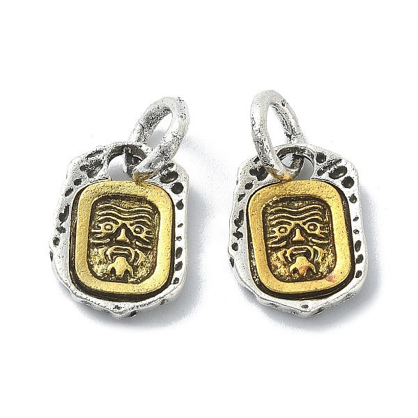 

PandaHall Tibetan Style Alloy Charms, Antique Silver & Antique Golden, 12x9x1.8mm, Hole: 4mm Alloy