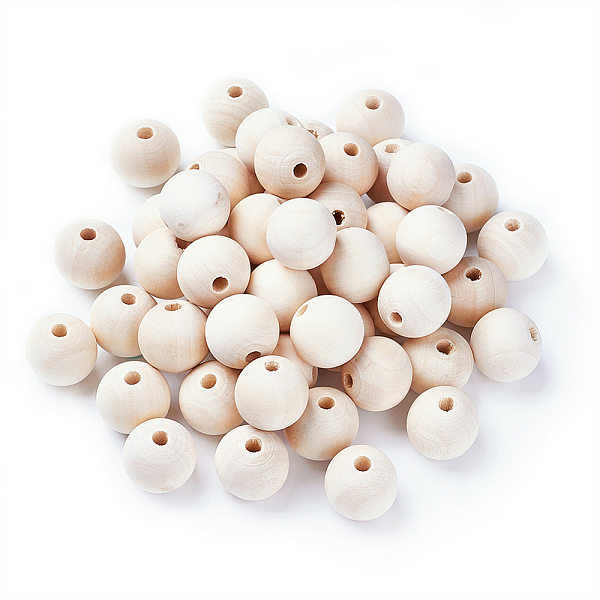 

PandaHall Kissitty Unfinished Wood Beads, Natural Wooden Loose Beads Spacer Beads, Round, Moccasin, 10mm, Hole: 2mm, 200pcs/bag Wood Round..., Orange