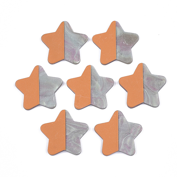 

PandaHall Resin Cabochons, Star, Dark Orange, 29x30x3mm Resin Star Orange