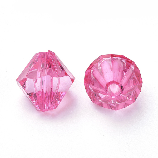 

PandaHall Transparent Acrylic Beads, Bicone, Camellia, 8x7.5mm, Hole: 2mm, about 2640pcs/500g Acrylic Bicone Pink