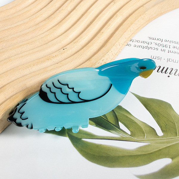 

PandaHall Bird Shape PVC Claw Hair Clips, DIY Hair Accessories, Light Sky Blue, 52x80x35mm PVC Bird