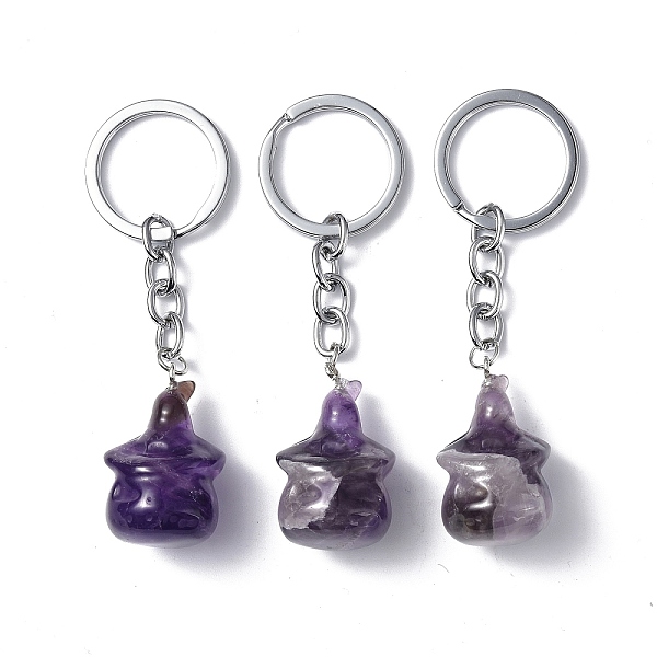 Schlüsselanhänger Aus Natürlichem Amethyst