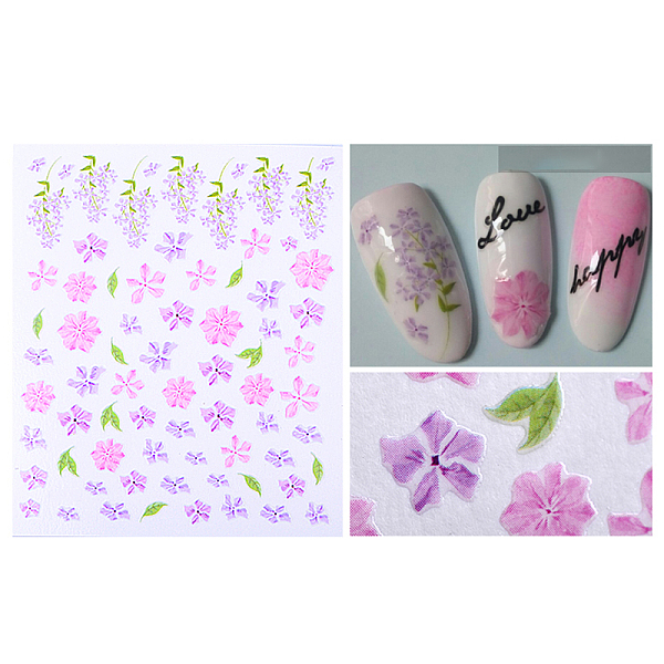 

PandaHall Watermark Slider Gel Nail Art, 3D Flower/Fruit/Animal Nail Design Manicure Tips, for Women Girls Manicure Nail Art Decoration..., Multicolor