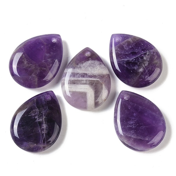 

PandaHall Natural Amethyst Pendants, Teardrop Charms, 33~33.5x24.5~25x7.5~8mm, Hole: 2~2.3mm Amethyst Teardrop