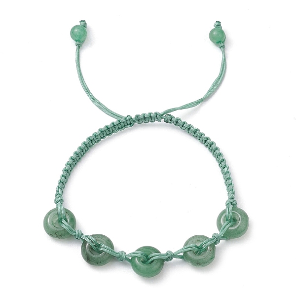

PandaHall Natural Green Aventurine Rondelle Braided Bead Bracelets, Adjustable Nylon Thread Bracelets for Men Women, Inner Diameter: 2-1/2~4...