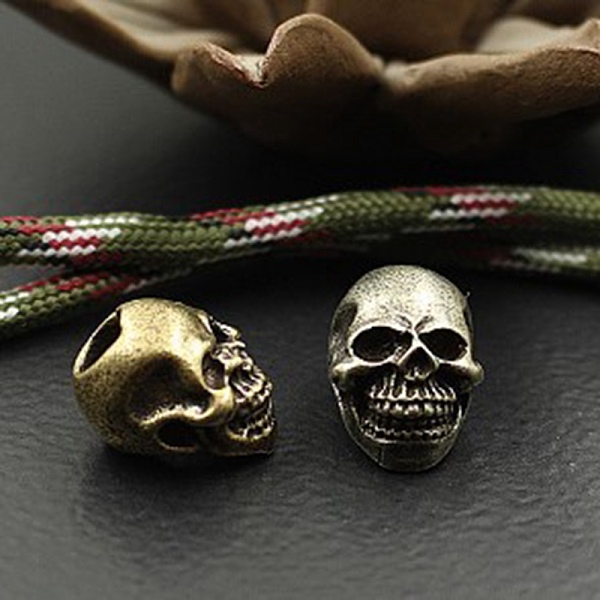 

PandaHall Brass Beads, Skull, Raw(Unplated), 12x12x15mm Brass Skull