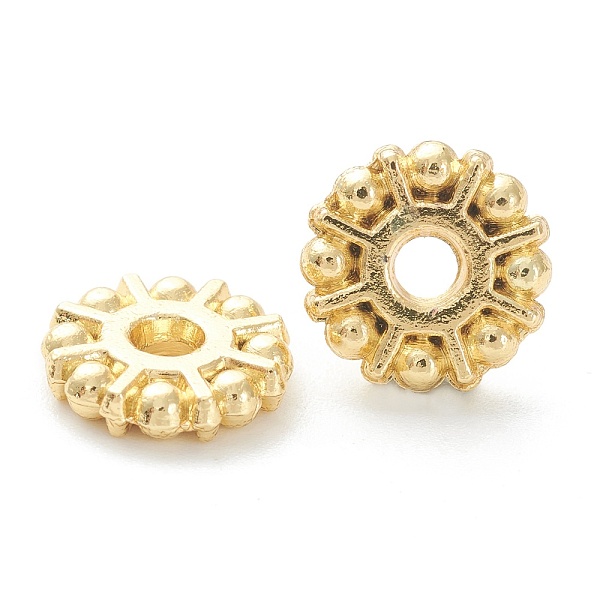 

PandaHall Rack Plating Alloy Spacer Beads, Lead Free & Cadmium Free, Long-Lasting Plated, Flat Round, Real 18K Gold Plated, 8.5x2mm, Hole...