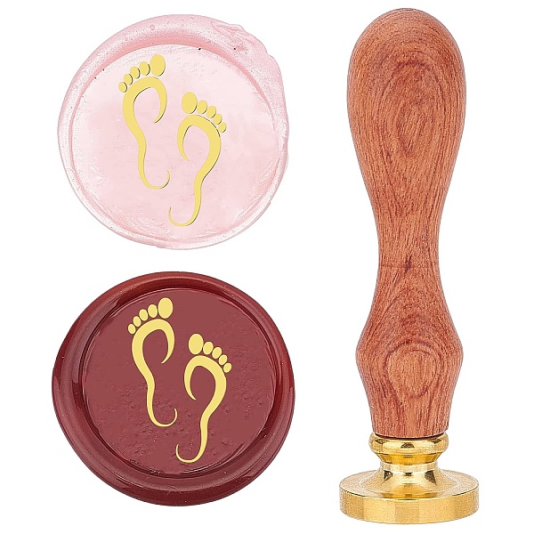 

PandaHall CRASPIRE Footprint Wax Seal Stamp 25mm Sealing Wax Stamps Retro Rosewood Handle Removable Brass Head for Wedding Invitations...