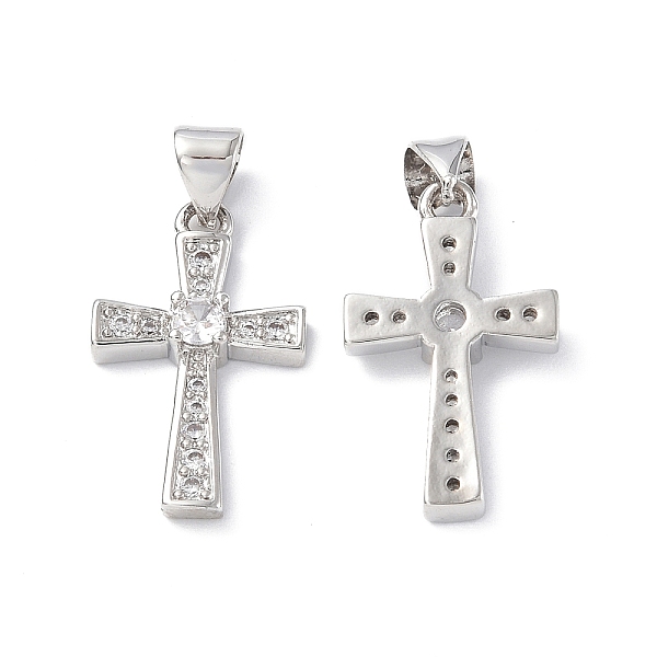 

PandaHall Eco-Friendly Rack Plating Brass Micro Pave Cubic Zirconia Pendants, Long-Lasting Plated, Lead Free & Cadmium Free, Religion Cross..., Clear