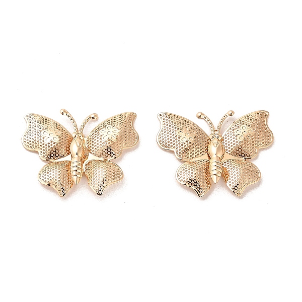 

PandaHall Brass Pendants, Butterfly Charm, Light Gold, 14x19x4.5mm, Hole: 1.2mm Brass Butterfly