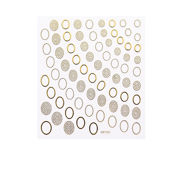 

PandaHall 3D Nail Art Stickers Decals, Gold Stamping, Self-adhesive, for Nail Tips Decorations, Oval Pattern, 90x77mm, Package Size...