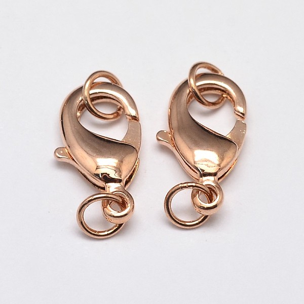 

PandaHall Rack Plating and Vacuum Plating Brass Lobster Claw Clasps for Jewelry Necklace Bracelet Making, with Two Jump Rings, Cadmium Free...
