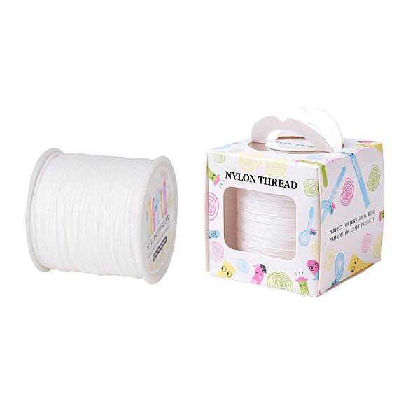 

PandaHall Nylon Thread, White, 0.8mm, about 98.43yards/roll(90m/roll) Nylon White