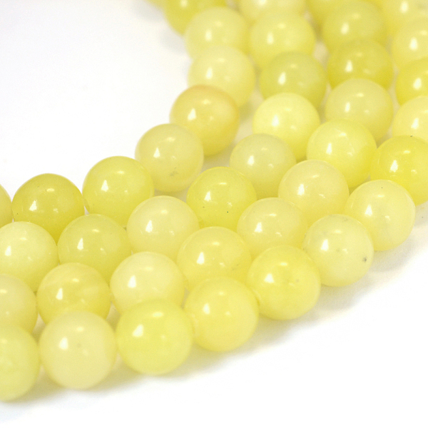 

PandaHall Natural Lemon Jade Round Bead Strands, 8~8.5mm, Hole: 1mm, about 47pcs/strand, 15.5 inch Lemon Jade Round