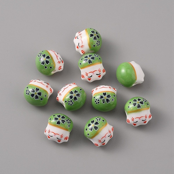 

PandaHall Handmade Porcelain Beads, Famille Rose Porcelain, Lucky Cat, Lime Green, 14x12.5x11.5mm, Hole: 2mm Porcelain Cat Shape