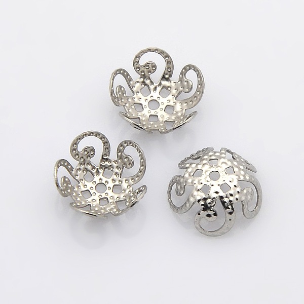 

PandaHall 5-Petal 316 Surgical Stainless Steel Bead Caps, Stainless Steel Color, 10x5mm, Hole: 0.5mm 316 Surgical Stainless Steel