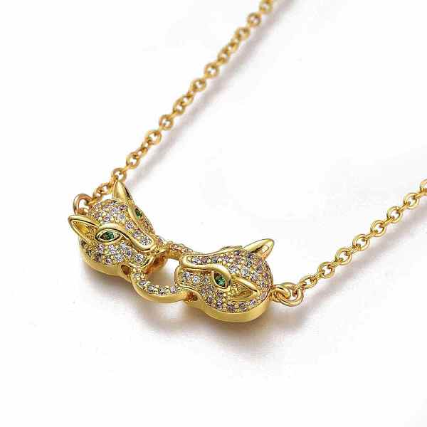 

PandaHall Brass Micro Pave Cubic Zirconia Door Knocker Pendant Necklaces, with 304 Stainless Steel Cable Chains, Golden, 15.74 inch(40cm)..., Clear