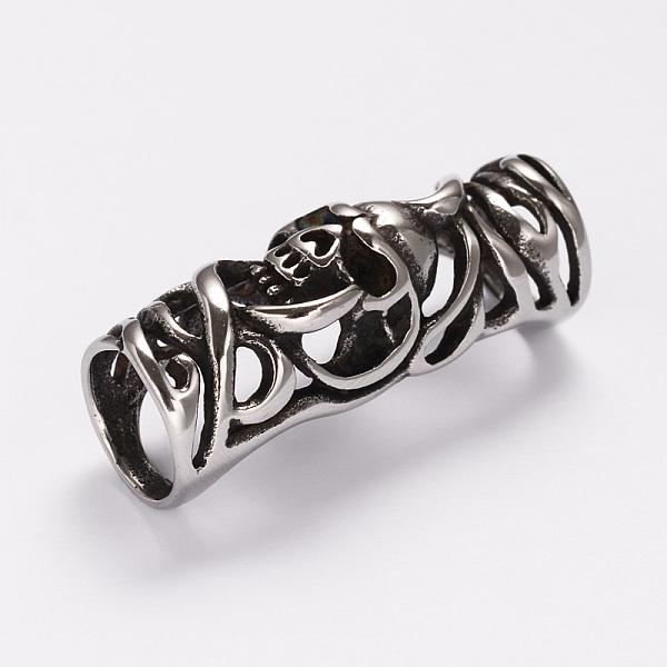 

PandaHall Smooth Surface 304 Stainless Steel Hollow Curved Tube Beads, Curved Tube Noodle Beads, Antique Silver, 34x13x12mm, Hole: 10mm 304...