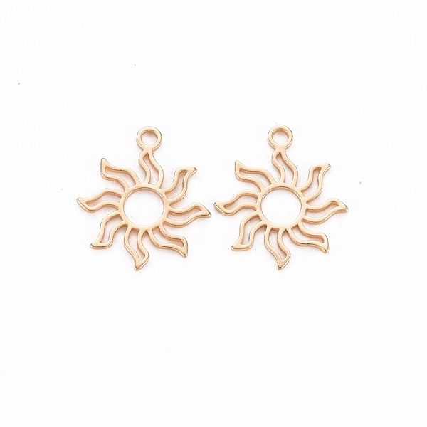 

PandaHall Brass Charms, Nickel Free, Sun, Real 18K Gold Plated, 15x13x0.5mm, Hole: 1.4mm Brass Sun
