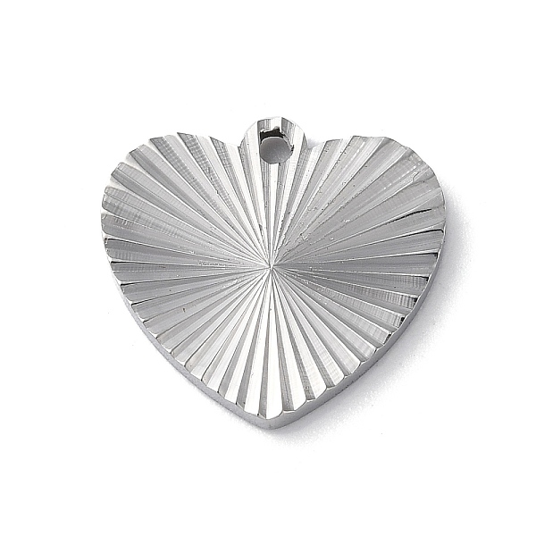 

PandaHall 304 Stainless Steel Pendants, Heart Charm, Stainless Steel Color, 17x18x2mm, Hole: 1.6mm 304 Stainless Steel Heart