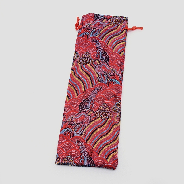 

PandaHall Brocade Drawstring Pouches, Candy Sachet Wallet Jewelry Bag, Dark Red, 23.5~25x8~8.5x0.1cm Cloth Others