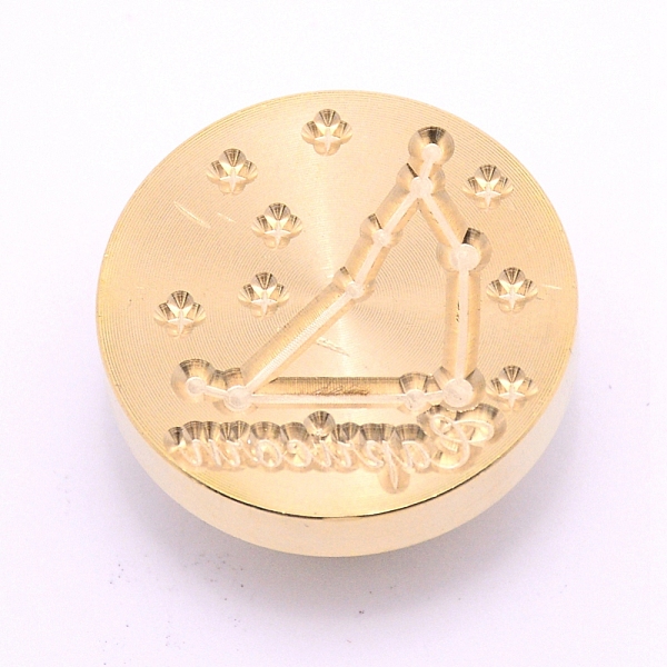 

PandaHall Brass Wax Sealing Stamp Head, for Post Decoration DIY Card Making, Constellation, Light Gold, Capricorn, 25.5x14.5mm, Hole: 7mm...