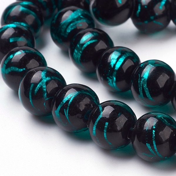 

PandaHall Handmade Silver Foil Lampwork Beads Strands, Round, Light Sea Green, 10mm, Hole: 2mm, 40pcs/strand, 14.57 inch Silver Foil Round...