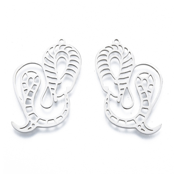 

PandaHall 201 Stainless Steel Pendants, Outline Charms, Snake, Stainless Steel Color, 40x25x1mm, Hole: 1.5mm 201 Stainless Steel Snake