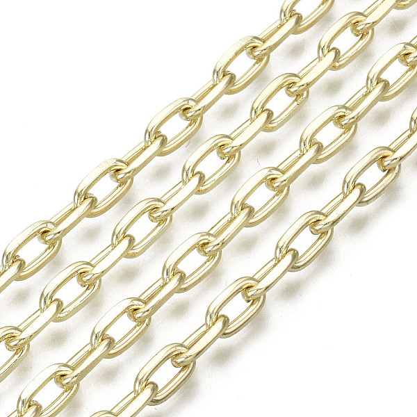

PandaHall Unwelded Iron Paperclip Chains, Drawn Elongated Cable Chains, with Spool, Real 16K Gold Plated, Real 16K Gold Plated, 6x4x1.1mm...
