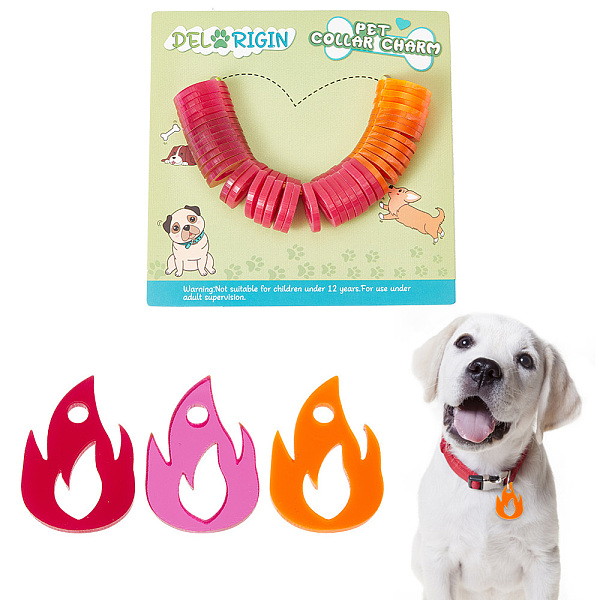 

PandaHall 42Pcs 3 Colors Transparent Blank Acrylic Pet Dog ID Tag, for Puppy Collar Charms, Flames, Mixed Color, 25x17.5x3mm, Hole: 3mm..., Multicolor