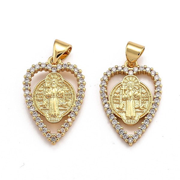 

PandaHall Brass Micro Pave Clear Cubic Zirconia Pendants, Long-Lasting Plated, Heart, Real 18K Gold Plated, 21.5x14.5x2.5mm, Hole: 3x4mm...