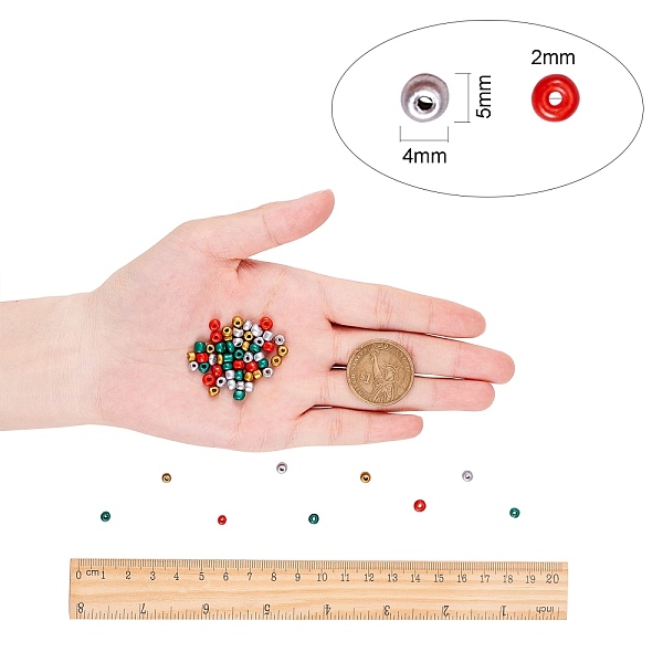 

PandaHall Baking Paint Glass Seed Beads, Mixed Color, 4~5x3~4mm, Hole: 1~2mm, 4box/set Glass Multicolor