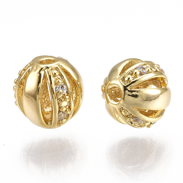 

PandaHall Brass Filigree Beads, Filigree Ball, with Cubic Zirconia, Round, Clear, Nickel Free, Real 18K Gold Plated, 8mm, Hole: 1mm Brass...