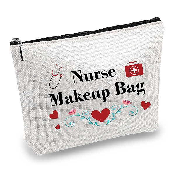 

PandaHall 12# Cotton-polyester Bag, Stroage Bag, Rectangle, Heart Pattern, 18x25cm Cloth Heart