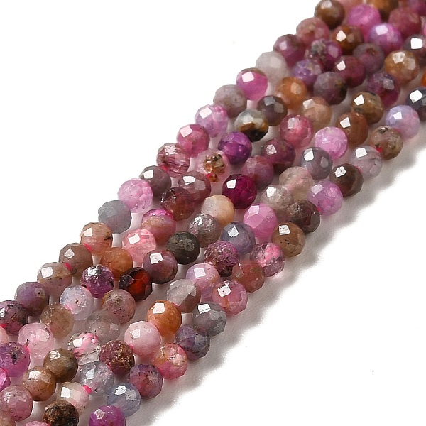 

PandaHall Natural Red Corundum/Ruby and Sapphire Beads Strands, Faceted, Round, 2mm, Hole: 0.4mm, about 193pcs/strand, 15.35''(39cm) Mixed...