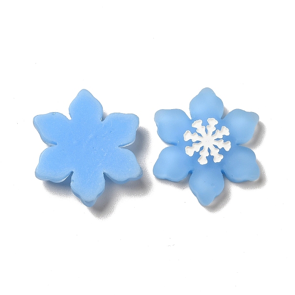 

PandaHall Christmas Opaque Resin Cabochons, Snowflake, Deep Sky Blue, 22x20x5mm Resin Snowflake