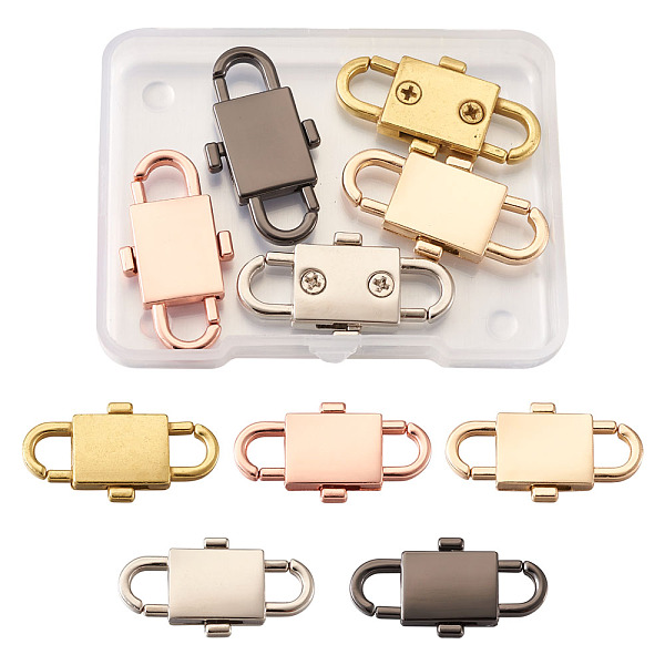 

PandaHall 5 Colors Adjustable Alloy Chain Buckles, for Chain Strap Bag Accessories, Mixed Color, 32x17x5mm, Hole: 6x6mm, 5pcs/box Alloy