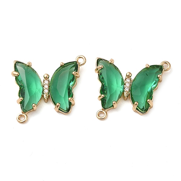 

PandaHall Brass Pave Faceted Glass Connector Charms, Golden Tone Butterfly Links, Medium Sea Green, 20x22x5mm, Hole: 1.2mm Brass+Glass...