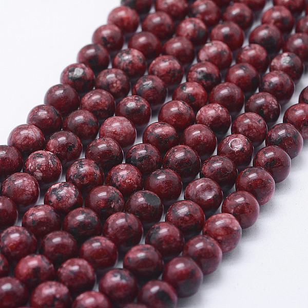 

PandaHall Natural Larvikite Beads Strands, Dyed, Round, Dark Red, 8~8.5mm, Hole: 1mm, about 47~49pcs/strand, 14.5 inch~14.9 inch(37~38cm)...