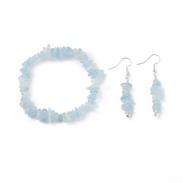 

PandaHall Natural Aquamarine Chips Beaded Jewelry Set, Gemstone Stretch Bracelets & Dangle Earrings for Women, Platinum, 35mm, Pin: 0.5mm...
