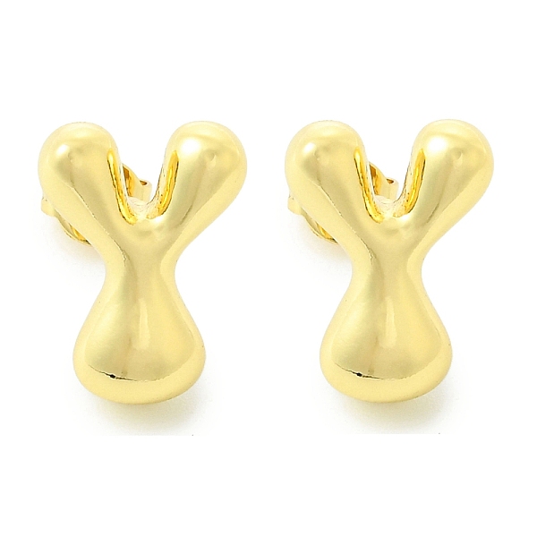 

PandaHall Rack Plating Brass Earrings, Cadmium Free & Lead Free, Long-Lasting Plated, Stud Earrings, Alphabet, Real 18K Gold Plated, Letter...