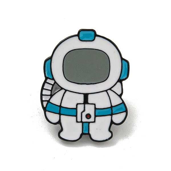 

PandaHall Black Alloy Brooches, Enamel Pins, for Backpack Cloth, Spaceman, 24.5x20x2mm Alloy+Enamel Human White