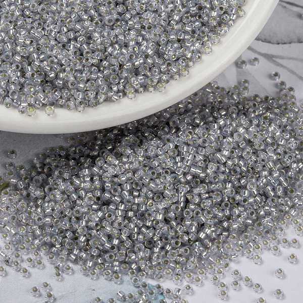 

PandaHall MIYUKI Round Rocailles Beads, Japanese Seed Beads, (RR576) Dyed Smoky Opal Silverlined Alabaster, 15/0, 1.5mm, Hole: 0.7mm, about..., Gray