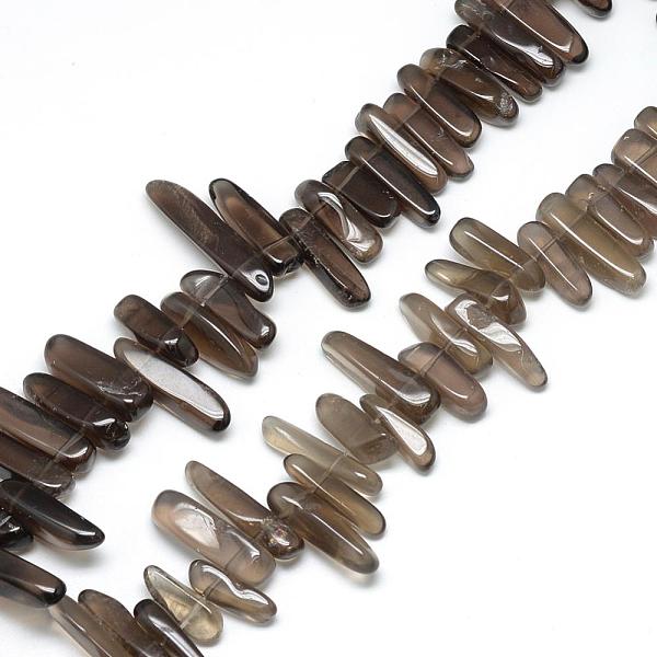 

PandaHall Natural Smoky Quartz Beads Strands, Nuggets, 15~40x3~10x4~8mm, Hole: 1.5mm, about 60~65pcs/strand, 15.7 inch Smoky Quartz Nuggets