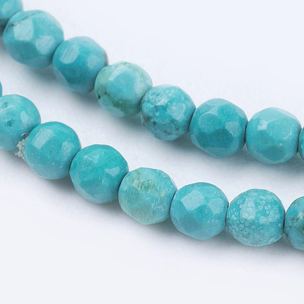 

PandaHall Natural Magnesite Beads Strands, Dyed & Heated, Faceted Round, 2~2.3mm, Hole: 0.5mm, about 186pcs/strand, 15.7 inch(40cm)...