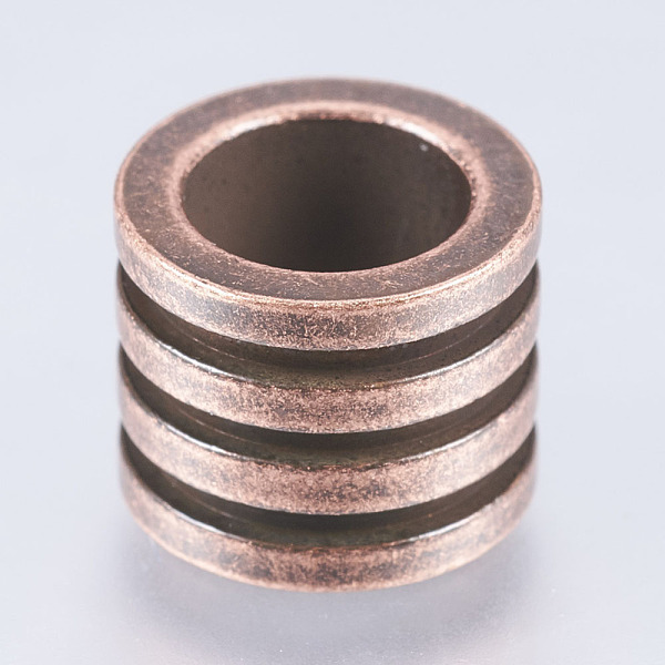 

PandaHall 304 Stainless Steel Beads, Large Hole Beads, Column with Groove, Red Copper, 10x10x8mm, Hole: 6.5mm 304 Stainless Steel Column