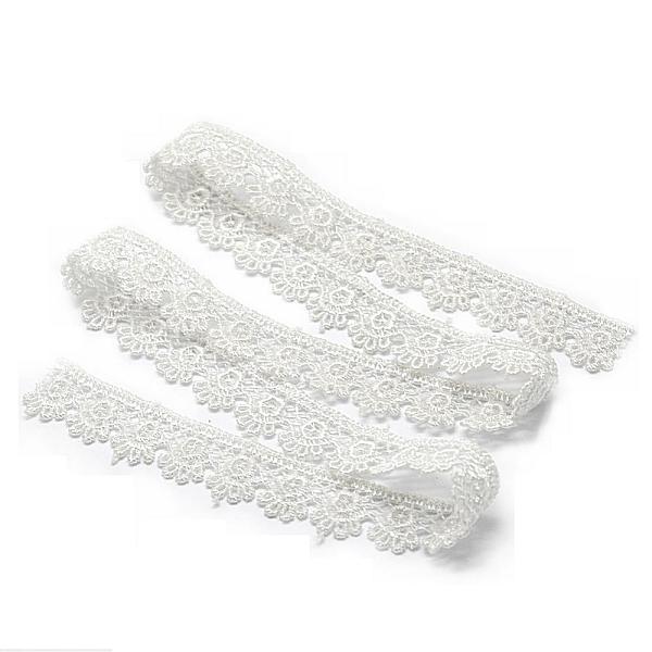

PandaHall Lace Trim Nylon Ribbon for Jewelry Making, White, 5/8 inch(16mm), about 15yards/roll(13.716m/roll) Nylon White