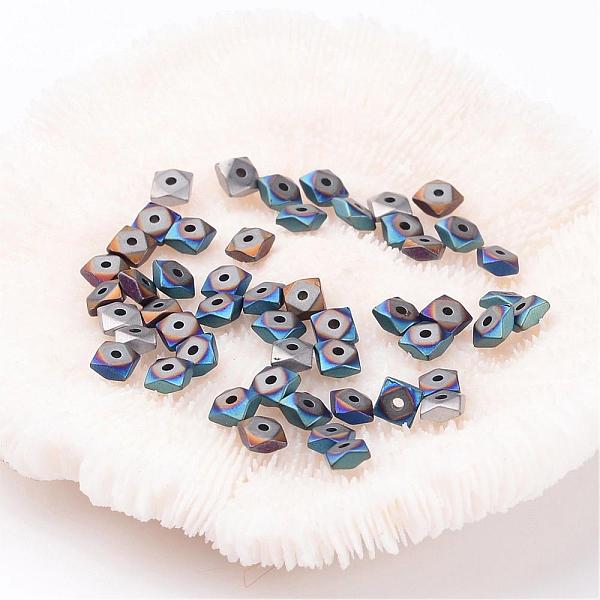 

PandaHall Frosted Square Electroplate Non-Magnetic Synthetic Hematite Beads, Mixed Color, 4.5x4.5x2mm, Hole: 1mm Non-magnetic Hematite...